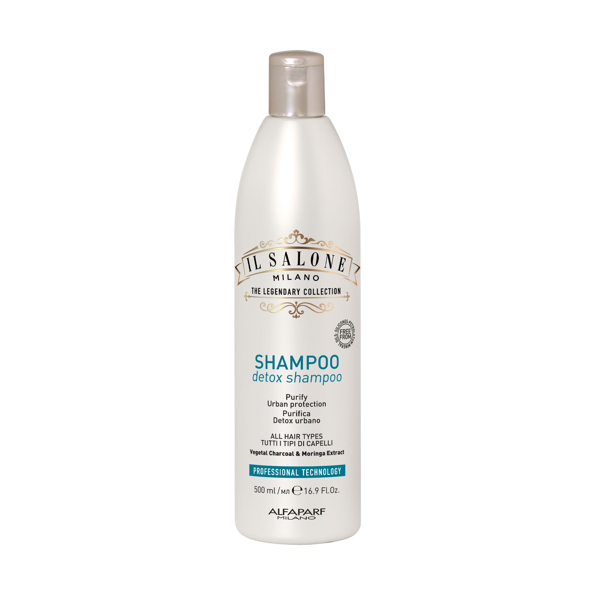 IL Salone Detox Shampoo with Vegetal Charcoal, Biotin & Caffeine for All Hair Types 500ml