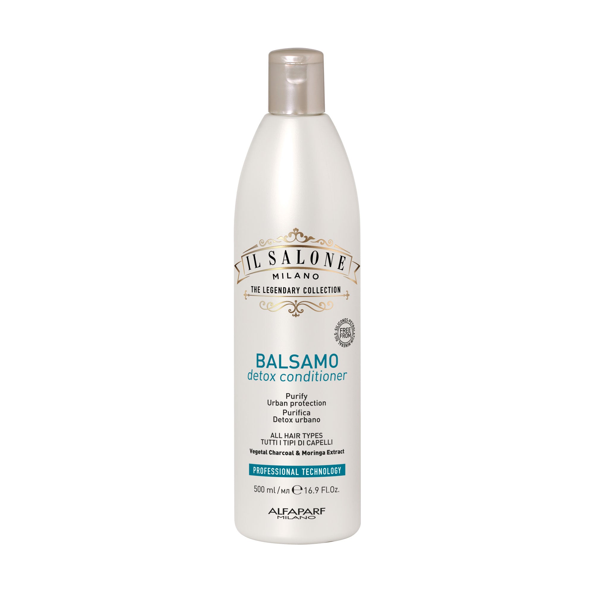 IL Salone Detox Conditioner with Vegetal Charcoal, Biotin & Caffeine for All Hair Types 500ml