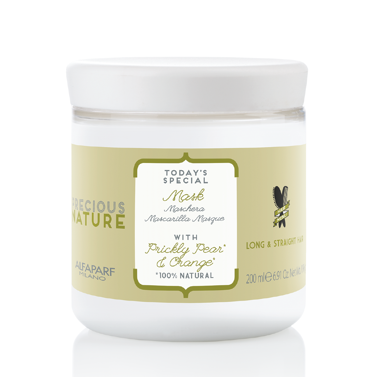 Precious Nature Mask with Prickly Pear & Orange 100% Natural for Long & Straight Hair 200ml